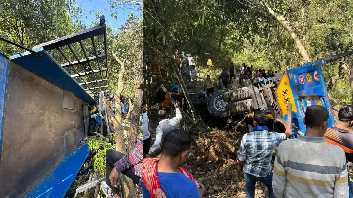 हिमाचल के कांगड़ा में दर्दनाक हादसा, 100 फीट गहरी खाई में गिरी ट्रैक्टर ट्रॉली, 3 की मौत 13 घायल