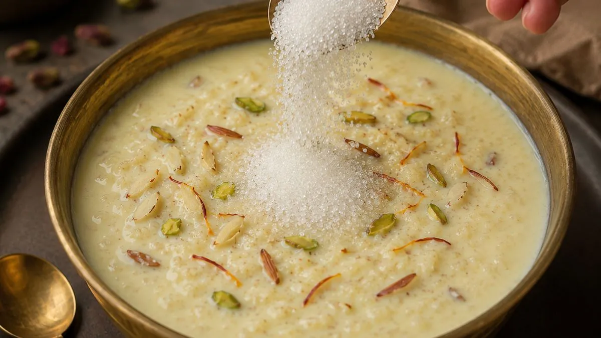 1 लीटर दूध की खीर में कितनी चीनी डालें?