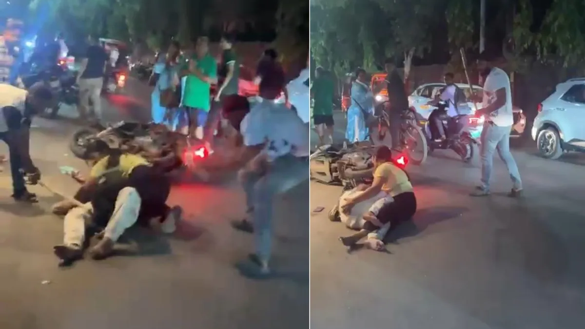 बीच सड़क पर युवक-युवती को हैवानों की तरह पीटा, सोशल मीडिया पर वायरल हो रहा Video, जानें क्या है पूरा मामला