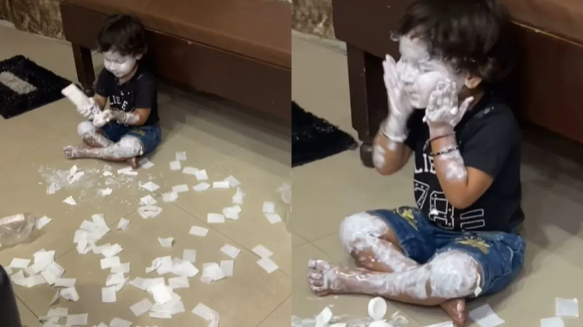 घर में बच्चों को अकेले कभी मत छोड़ें वरना कुछ ऐसा ही नजारा दिखेगा, देखें Video