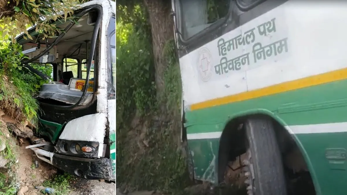 रक्षाबंधन के दिन कुल्लू में ओवरलोडेड HRTC बस हादसे का शिकार, ब्रेक फेल होने से पहाड़ी से टकराई; 60 से ज्यादा यात्री थे सवार