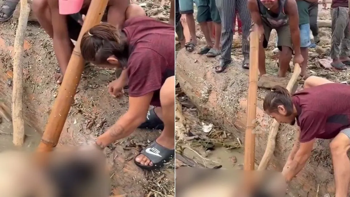 नेपाल में बाढ़ में बहकर आए शव से सोने की बालियां चुराईं, बाल पकड़कर खींचा; घिनौनी हरकत का VIDEO वायरल