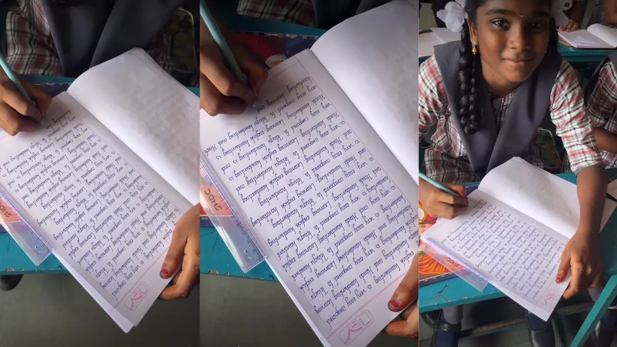 हैंडराइटिंग है या कम्प्यूटर की प्रिंटिंग! लड़की की लिखावट से यूजर्स को हुआ प्यार, 11 करोड़ से ज्यादा लोगों ने देखा Video